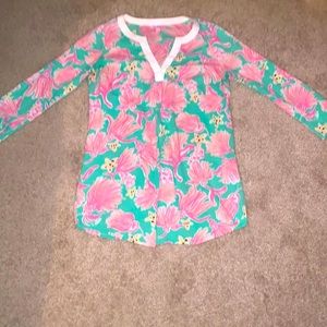 Lilly Pulitzer teal starfish swimsuit coverup/tunic, S